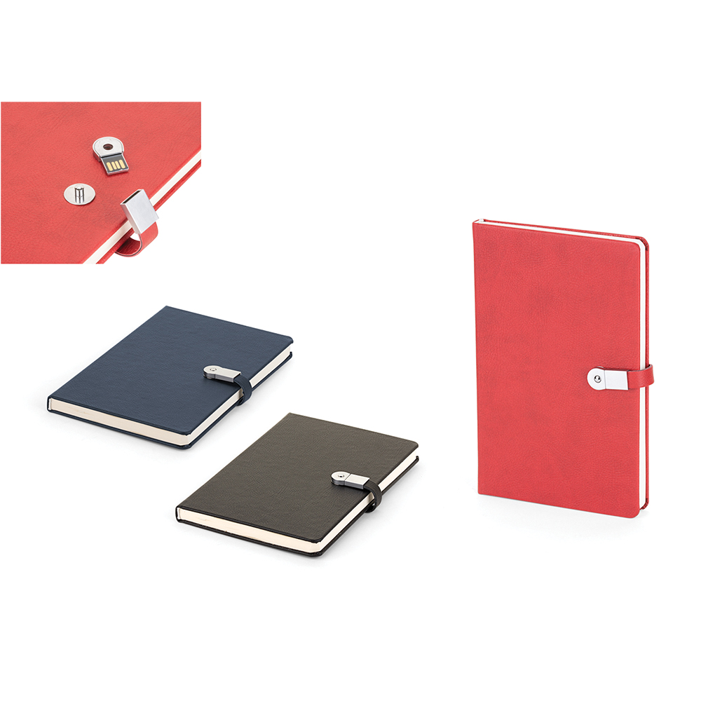 Termo Deri Kapaklı USB Bellekli Defter ( 13 x 21 cm )